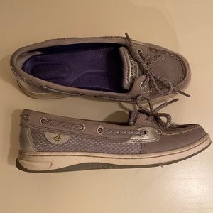 Sperry topsider boat shoe silver